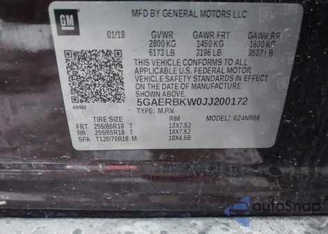 2018 Buick Enclave Essence z USA, uszkodzony, nr VIN 5GAERBKW0JJ200172